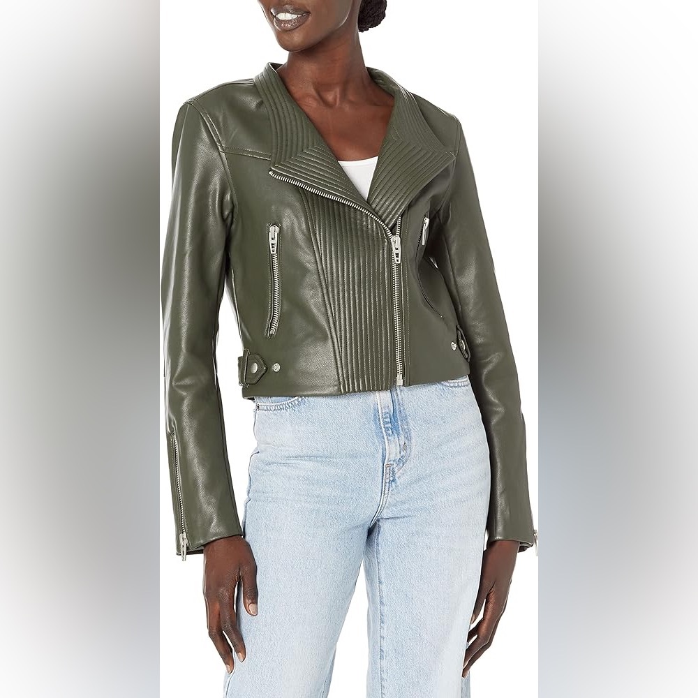 BLANKNYC women’s Quilted Detail Moto Jacket